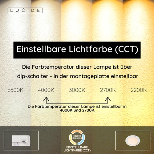 Lucide SKETES - Deckenleuchte - Ø 45,7 cm - LED Dim. - CCT - 1x24W 2700K/4000K - Transparent - USP